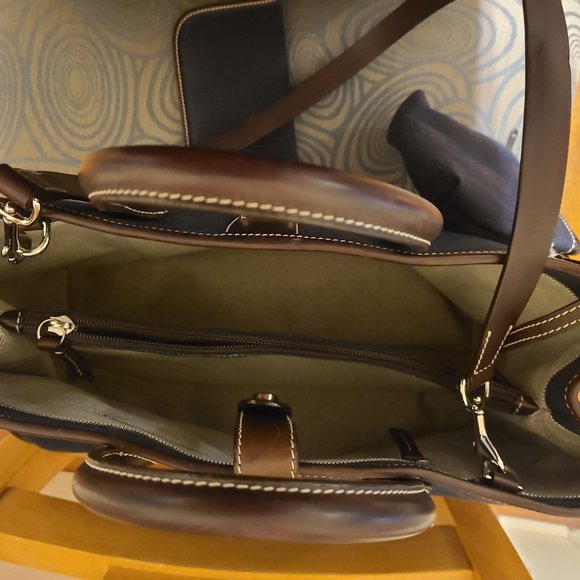 Dooney & Bourke- Navy Blue dark leather tote - Picture 3 of 9